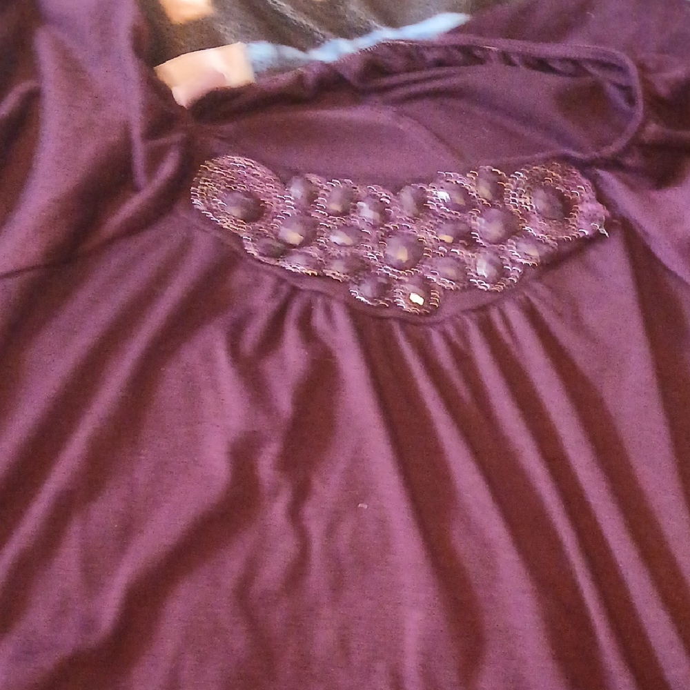 Elegant Purple Short Sleeve Top